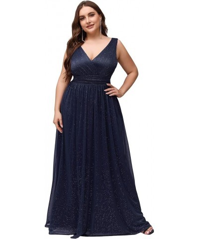 Women's Custom V-Neck Ruched Empire Wasit A Line Bridesmaid Dresses 07764 B:navy Blue $31.49 Dresses