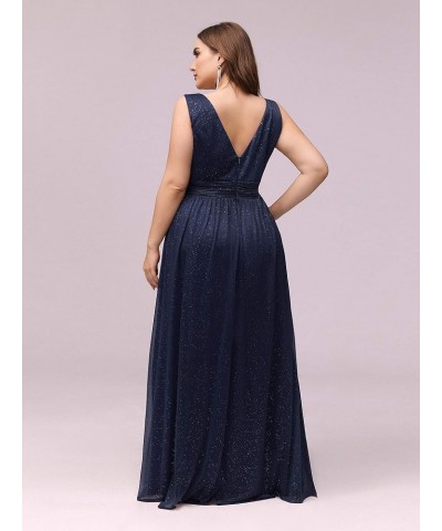 Women's Custom V-Neck Ruched Empire Wasit A Line Bridesmaid Dresses 07764 B:navy Blue $31.49 Dresses