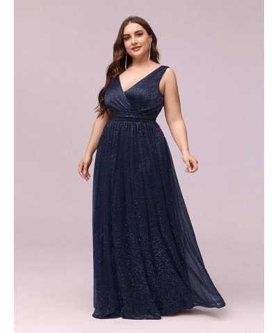 Women's Custom V-Neck Ruched Empire Wasit A Line Bridesmaid Dresses 07764 B:navy Blue $31.49 Dresses