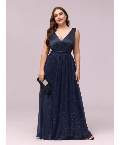 Women's Custom V-Neck Ruched Empire Wasit A Line Bridesmaid Dresses 07764 B:navy Blue $31.49 Dresses