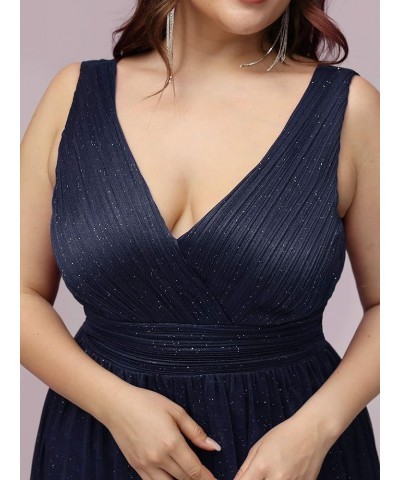 Women's Custom V-Neck Ruched Empire Wasit A Line Bridesmaid Dresses 07764 B:navy Blue $31.49 Dresses