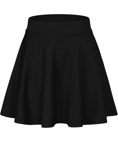 Women's Stretchy Flared Pleated Skater Skirt Tennis School Uniforms A Line Mini Short Skirt A Black $11.96 Skirts