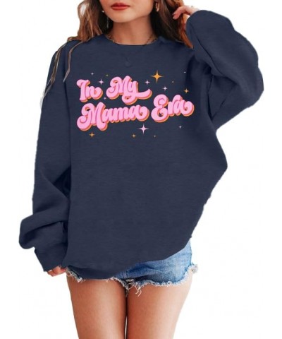 Womens Crewneck Sweatshirt Mama Sweatshirts : Mama Letter Print Long Sleeve Casual Pullover Tops Blue $11.89 Tops