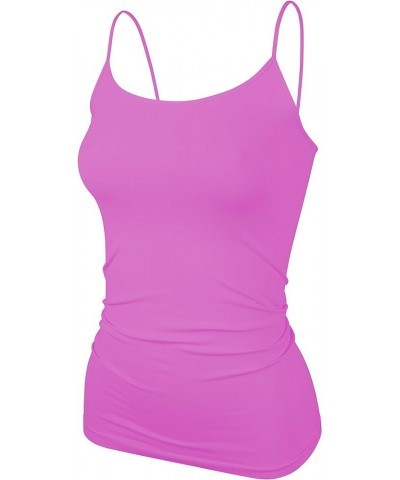 Women's Cami Tank Top - Sleeveless Stretch Seamless Camisole Basic Layer UV Protective Fabric UPF 50+ Made in USA Neon Rose $...