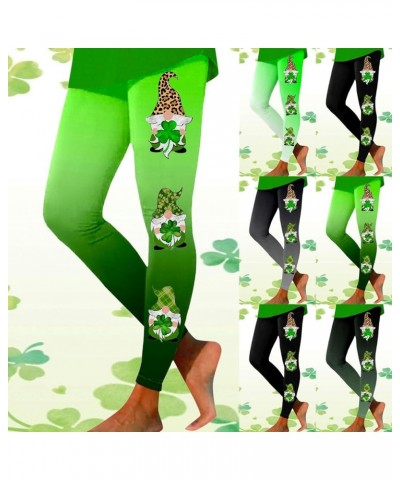 St Patricks Day Leggings for Women, Women's St Patricks Day Sparkly Shamrock Leggings High Waist Yoga Pants Tights Z1-black $...