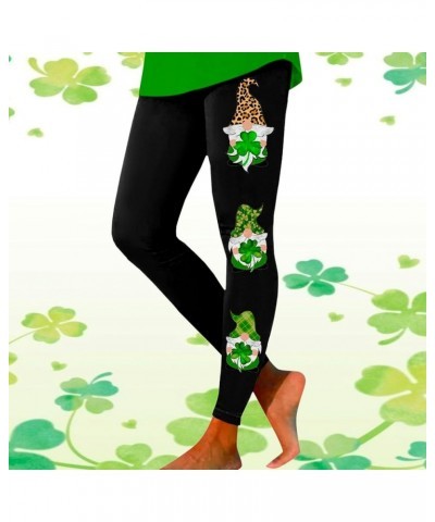 St Patricks Day Leggings for Women, Women's St Patricks Day Sparkly Shamrock Leggings High Waist Yoga Pants Tights Z1-black $...