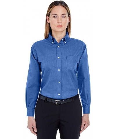 8990 Ladies Oxford Shirt Blue $9.43 Blouses