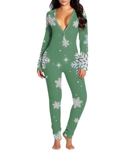 Sexy Christmas Pajamas for Women Funny Graphic Sleepwear Xmas Zipp Onesie Winter Long Sleeve Hooded Jumpsuit D05-a2green $7.0...