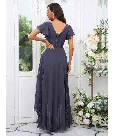 Tea Length Mother of The Bride Dresses for Wedding Lace Chiffon Bridesmaid Dresses with Sleeve 815 Turquoise $28.60 Dresses