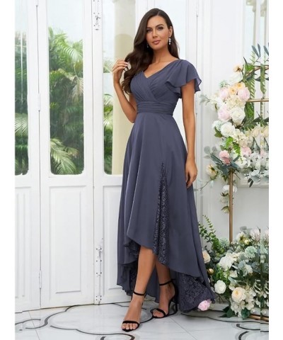 Tea Length Mother of The Bride Dresses for Wedding Lace Chiffon Bridesmaid Dresses with Sleeve 815 Turquoise $28.60 Dresses