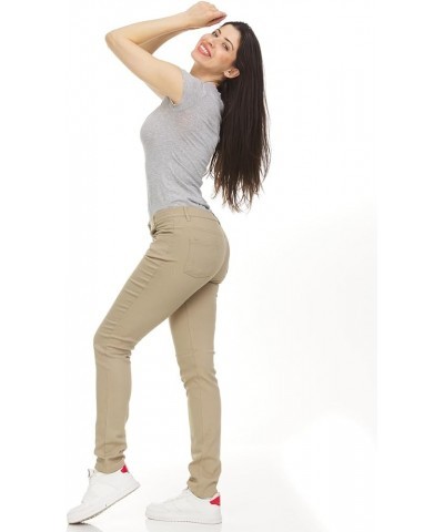 3-Pack Women's Stretch Skinny 5-Pocket Basic Chino Pants Khaki & Khaki & Khaki $32.38 Pants