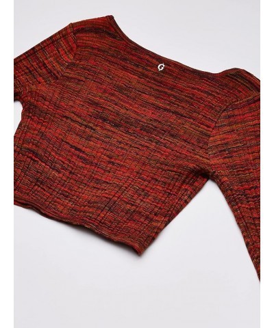 Women's Long Sleeve Scoop Neck Anika Sweater Sonoran Red Multi $10.68 Blouses