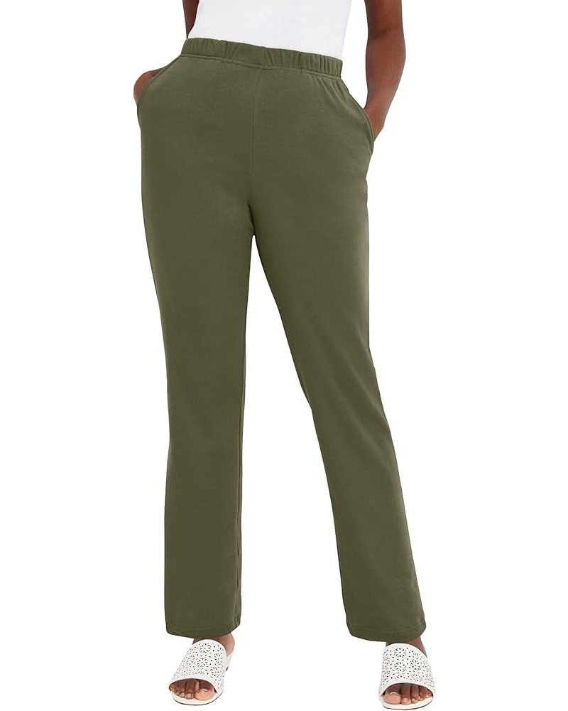 Women's Plus Size Soft Ease Pant Dark Olive Green $17.28 Pants