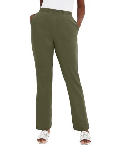 Women's Plus Size Soft Ease Pant Dark Olive Green $17.28 Pants