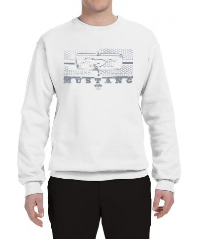 Vintage Ford Mustang Silver Honeycomb Grill Distressed Cars and Trucks Unisex Crewneck Graphic Sweatshirt White $20.79 Sweats...