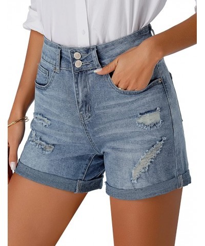 Jean Shorts Womens High Waisted Casual Summer Ripped Denim Shorts Stretchy Jean Shorts G-blue $21.99 Shorts