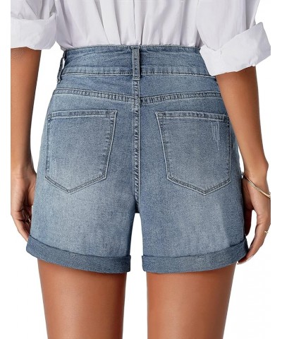 Jean Shorts Womens High Waisted Casual Summer Ripped Denim Shorts Stretchy Jean Shorts G-blue $21.99 Shorts