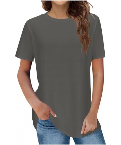 Womens Summer Tops 2023 Trendy Short Sleeve T Shirts Dressy Casual Tunic Plain Cute Basic Tees Loose Fit Fashion Blouses Basi...