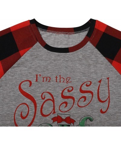 Im The Sassy Elf Shirts Women Raglan Christmas Baseball Shirts Letter Print 3/4 Sleeve Graphic Tee Shirts Red-gray $12.09 T-S...