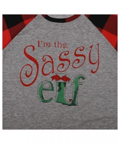 Im The Sassy Elf Shirts Women Raglan Christmas Baseball Shirts Letter Print 3/4 Sleeve Graphic Tee Shirts Red-gray $12.09 T-S...