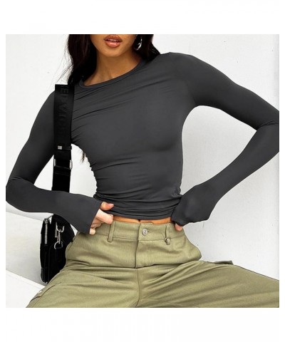 Womens 3 Piece Long Sleeve Shirts Basic Crop Tops Going Out Fall Fashion Underscrubs Layer Slim Fit Y2K Tops Tees 3pcs-02-win...