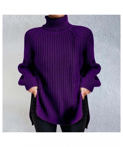 Womens Sweaters 2023 Fashion Clothes Crop Top Long Lantern Sleeve V Neck Chunky Lightweight Pullover Jumper Tops 3913-maoyid-...