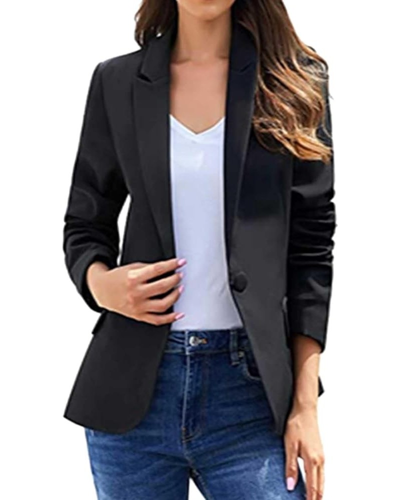 Plus Size Blazer for Women Open Front Long Sleeve Blazer Jacket Coat Business Casual Slim Suit Jackets 4761-nfhhse-b-black $1...