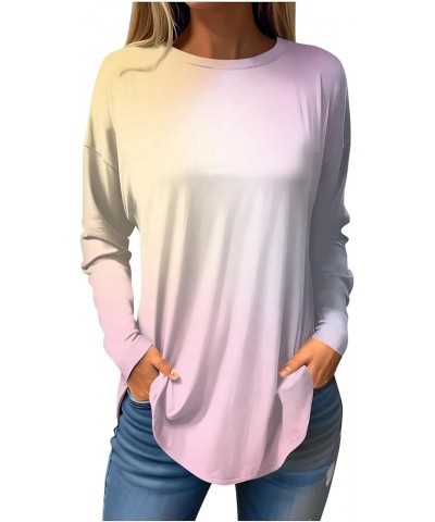 Womens Fall Fashion Long Sleeve Tunics Tops for Leggings Dressy Casual Tshirts Shirts Cute Basic Crewneck Blouses 02-pink $12...