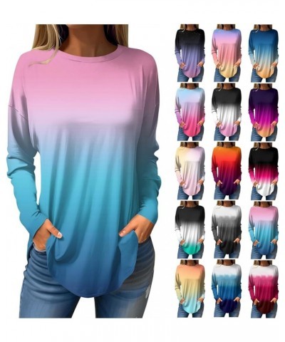 Womens Fall Fashion Long Sleeve Tunics Tops for Leggings Dressy Casual Tshirts Shirts Cute Basic Crewneck Blouses 02-pink $12...