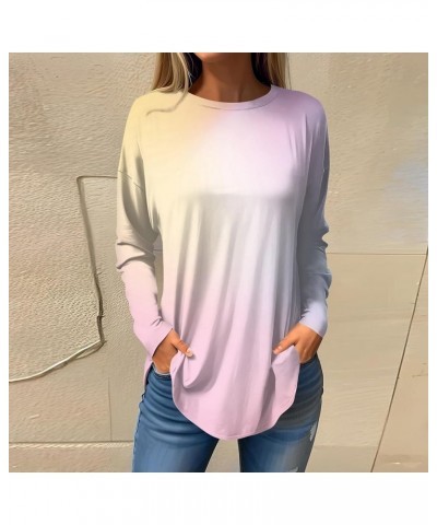 Womens Fall Fashion Long Sleeve Tunics Tops for Leggings Dressy Casual Tshirts Shirts Cute Basic Crewneck Blouses 02-pink $12...