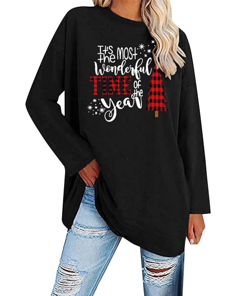 Womens Long Sleeve Tops Women Long Sleeve Oversized T Shirts Loose Sunflower Pinting Casual Crewneck Tunic Black-a $11.33 Tops