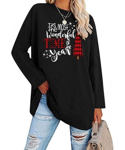 Womens Long Sleeve Tops Women Long Sleeve Oversized T Shirts Loose Sunflower Pinting Casual Crewneck Tunic Black-a $11.33 Tops