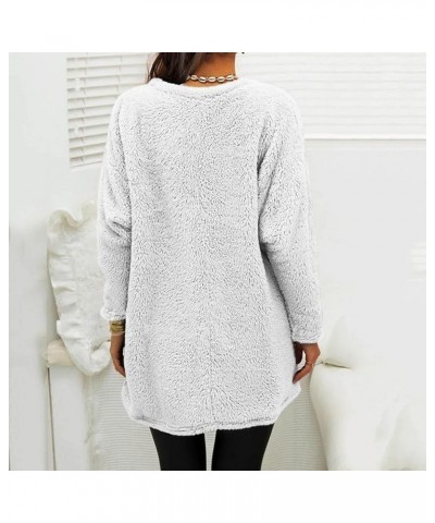 Women's Sweatshirts Trendy,Womens 2023 Fashion Fuzzy Warm Casual Loose Sweatshirts with Pockets Outerwear White-c $10.57 Acti...