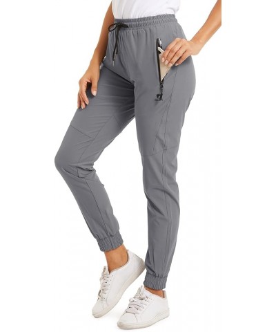 Women's Athletic Pants Quick Dry Hiking Jogger Pants Lightweight Gym Workout Pants with Zipper Pockets Gray $15.89 Activewear