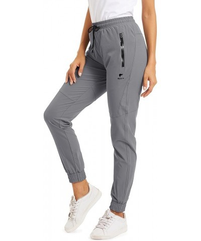 Women's Athletic Pants Quick Dry Hiking Jogger Pants Lightweight Gym Workout Pants with Zipper Pockets Gray $15.89 Activewear