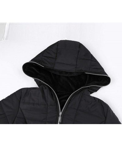 His And Hers Jackets Coat Ladies Padded Women Outwear Slim Jacket Long Hooded Fashion Warm Throw over for Women Black $31.56 ...