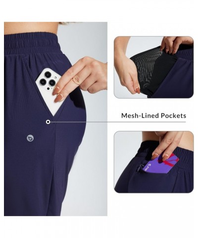 Women's 2024 18" Swim Capris Regular Fit Quick Dry Swimming Pants Cropped Beach Pants UPF50+ with Pockets Navy $22.79 Swimsuits