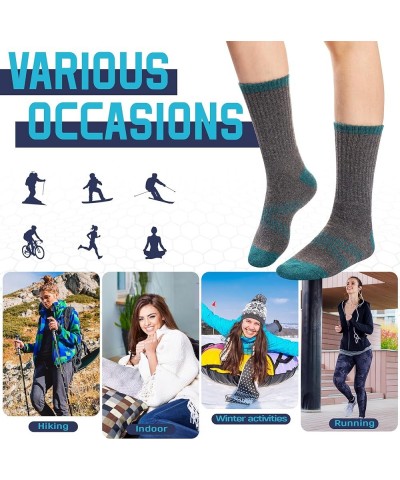 Womens Merino Wool Hiking Socks Thermal Warm Walking Boot Winter Crew Cushion Work Socks 5 Pairs Grey $9.87 Socks