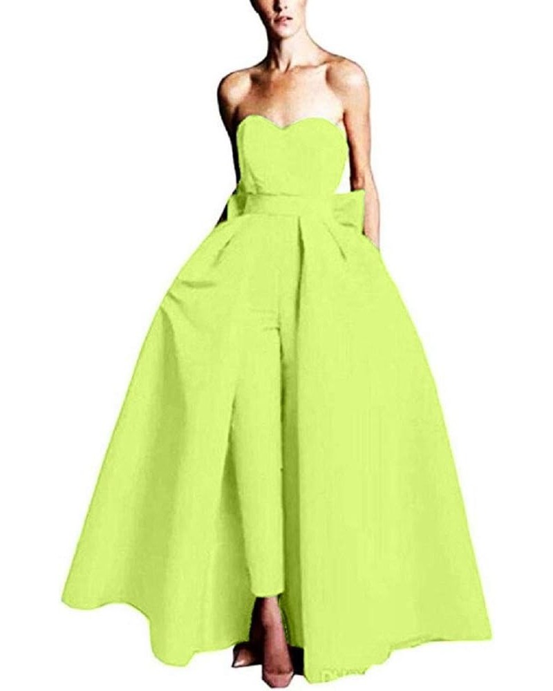 VeraQueen Women's Sweetheart Jumpsuits Evening Dresses with Detachable Skirt Prom Gowns Pants Light Green $41.36 Dresses