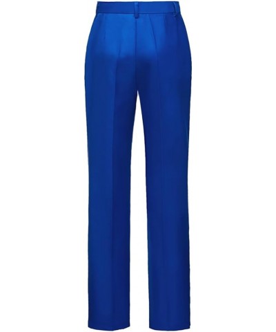 Women's 2 Piece Suit One Button Business Work Office Pants Suits Slim Fit Blazer Jacket Pants Set for Women Blue $22.90 Suits