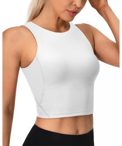 Padded Sports Bras for Women, Longline Cropped Tank Top Fitness Running Yoga Workout Crop Tops 2 White $11.19 Lingerie