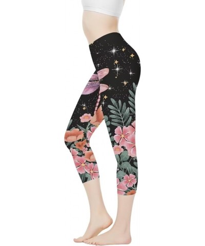 Women's Leggings High Waist Yoga Pants for Womens Workout Running Yoga Athletic Pants XS-3XL Dragonfly Moon Floral $8.84 Legg...