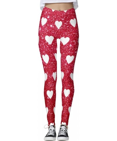 Women's Valentine's Day Leggings Sweet Heart Print Exercise Leggings for Women Stretchy Tights Patterned Soft & Slim K-a $7.9...