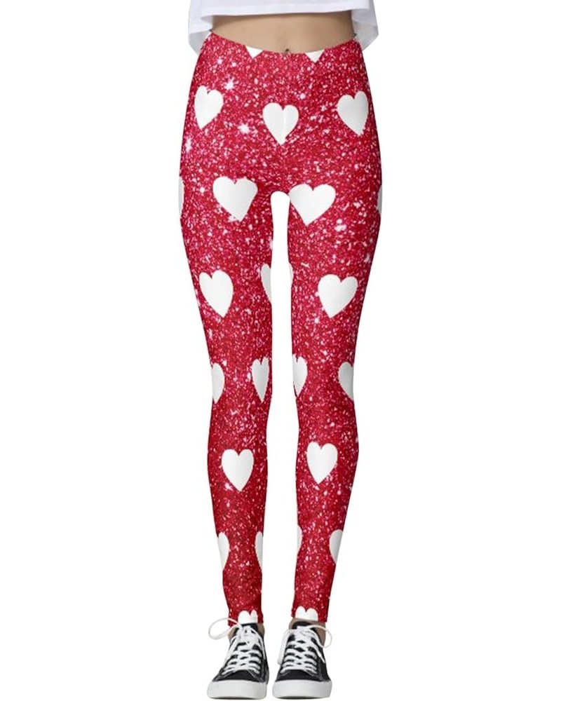 Women's Valentine's Day Leggings Sweet Heart Print Exercise Leggings for Women Stretchy Tights Patterned Soft & Slim K-a $7.9...