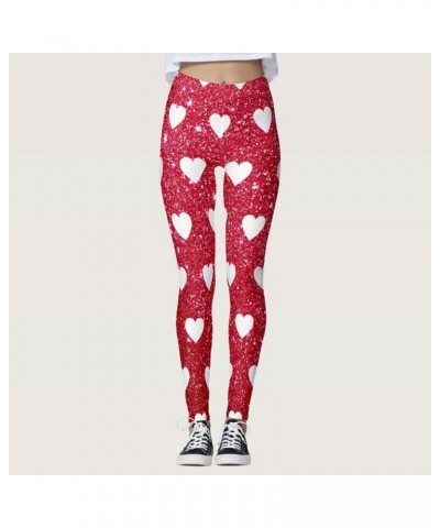 Women's Valentine's Day Leggings Sweet Heart Print Exercise Leggings for Women Stretchy Tights Patterned Soft & Slim K-a $7.9...