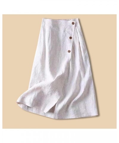 Womens Summer Elastic Waist Double Layer Midi Skirt with Belted Pleats Business Skirts for Women Style9-white $11.76 Skirts