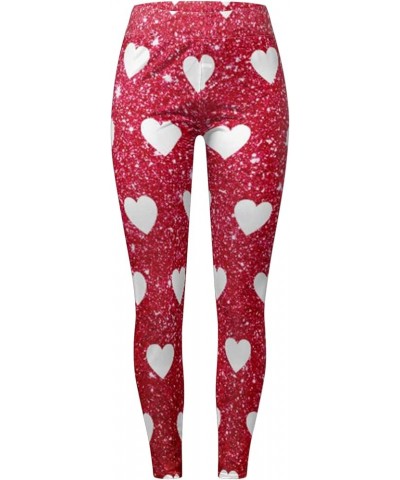 Women's Valentine's Day Leggings Sweet Heart Print Exercise Leggings for Women Stretchy Tights Patterned Soft & Slim K-a $7.9...