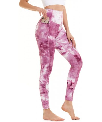 High Waisted Leggings for Women with Pockets, Womens Yoga Pants Stretch Workout Leggings Tummy Control Tie Dye 27 $17.39 Legg...