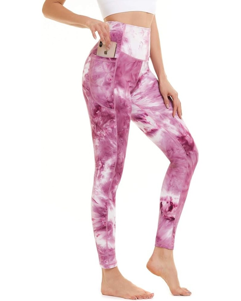 High Waisted Leggings for Women with Pockets, Womens Yoga Pants Stretch Workout Leggings Tummy Control Tie Dye 27 $17.39 Legg...