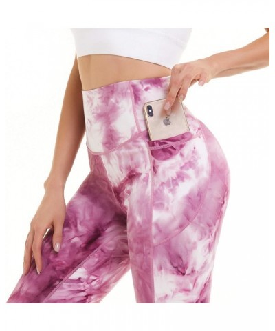 High Waisted Leggings for Women with Pockets, Womens Yoga Pants Stretch Workout Leggings Tummy Control Tie Dye 27 $17.39 Legg...